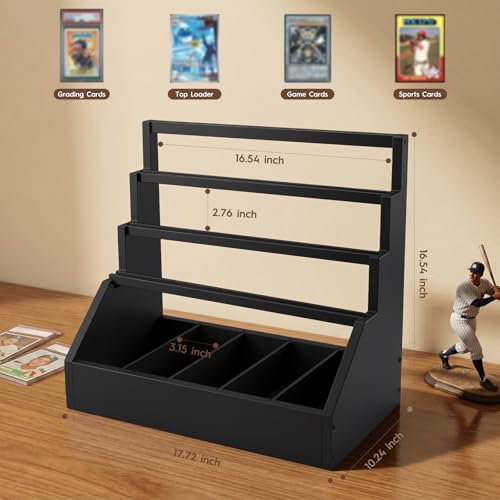 Trading Card Display Stand with 5-Row Storage，3-Tier - Image 4