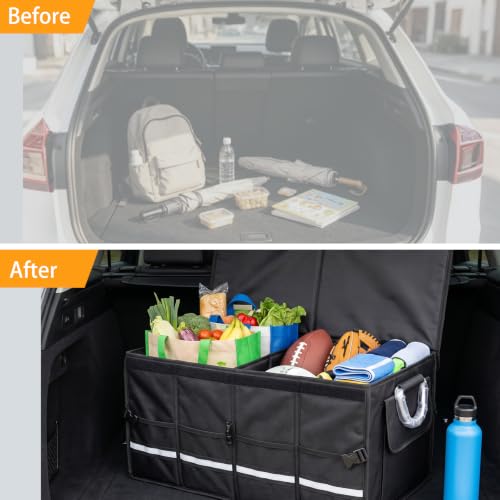 Trunk Organizer With Lid For SUV Car Trunk Foldable Oxford - Image 6