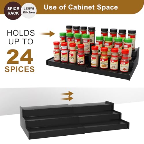 Lenwi Spice Rack Organizer for Cabinet, 3 Tier Expan - Image 4