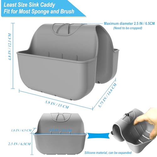 Sponge Holder for Kitchen Sink, Silicone Sink Saddle Caddy - Image 4