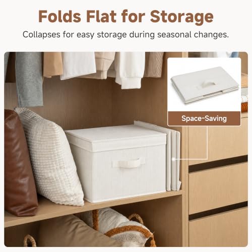 StorageWorks Fabric Storage Bins with Lids, Closet Storage Bins - Image 4