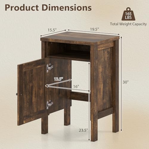 Giantex Robot Vacuum Storage Cabinet, Farmhouse End Table - Image 4
