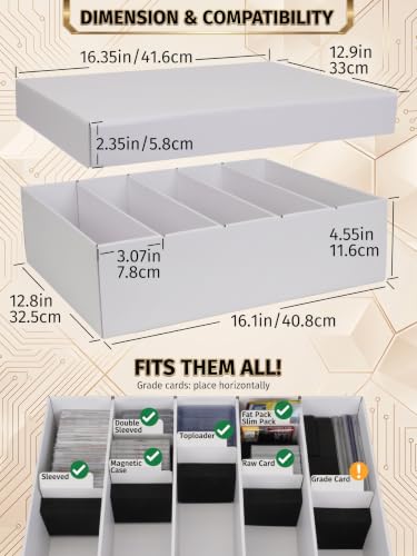 2-Pack Trading Card Bulk Storage Box Cardboard Organizer - Image 3
