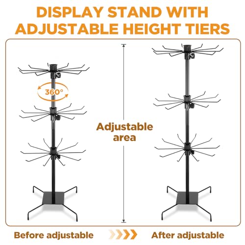 3 Tier 28.3 x 11.8 Inch Rotating Display Stand, Earring Display - Image 6
