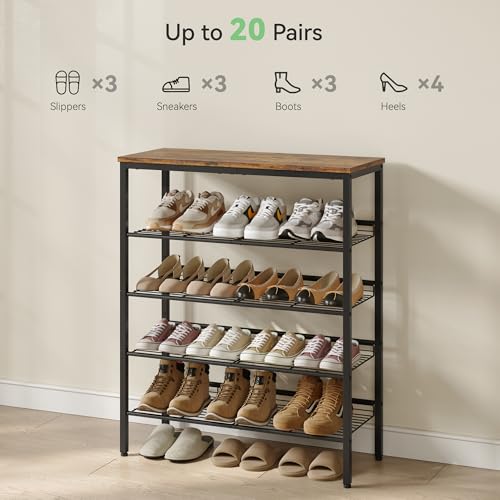 Nunsino Shoe Rack for Closet,5 Tier Shoe Organizer for Entryway - Image 5