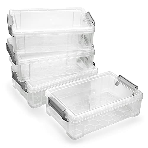BTSKY 4 Pack Extra Large Plastic Pencil Box Stackable - Image 2