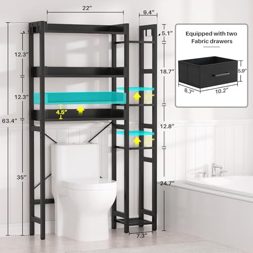 Besiost Over The Toilet Storage, 7 Tier Bathroom Organizer - Image 4