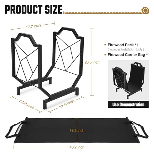 Firewood Rack Outdoor Indoor - Firewood Holder with Canvas - Image 4