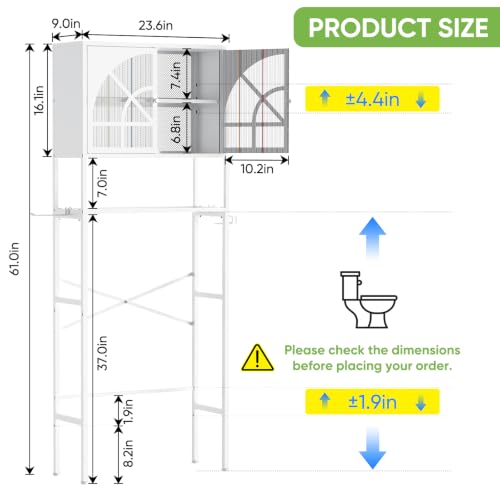 Xubialo 61"H Over The Toilet Storage Cabinet with Doors: Bathroom - Image 4