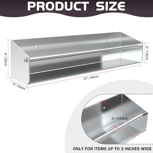 Silver Aluminum Wall Mount Spray Can Storage Rack - Image 3