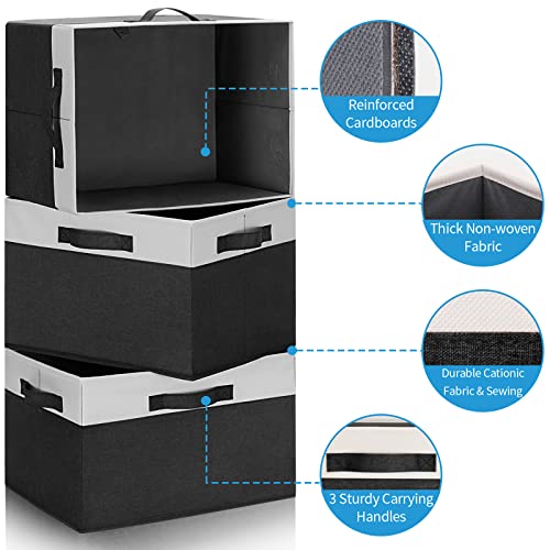 GhvyenntteS Large Storage Baskets for Shelves 3 Pack, Collapsible - Image 4