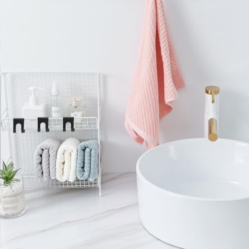 6 PACK Black Shower Caddy, Space Aluminum Towel Hooks - Image 7