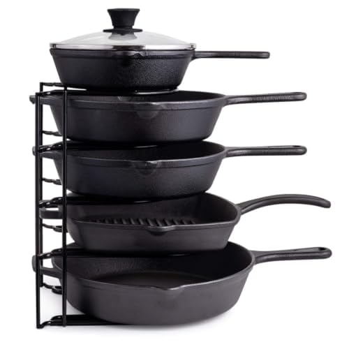Cuisinel 5-Tier Pan Organizer for Cast Iron Skillets Griddles - Image 2