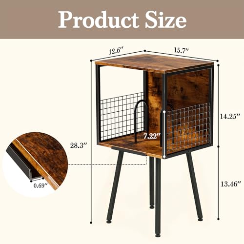 Record Player Stand with Storage Holds 100+ Vinyl Records - Image 4