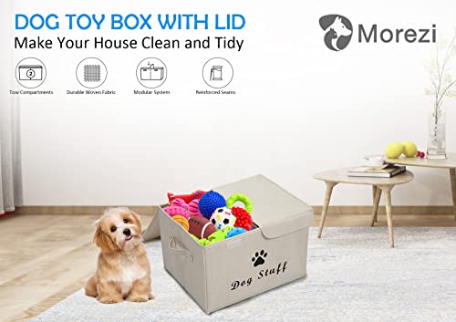 Morezi Dog Toy Box with lid Dog Storage Organizer Perfect Basket - Image 3