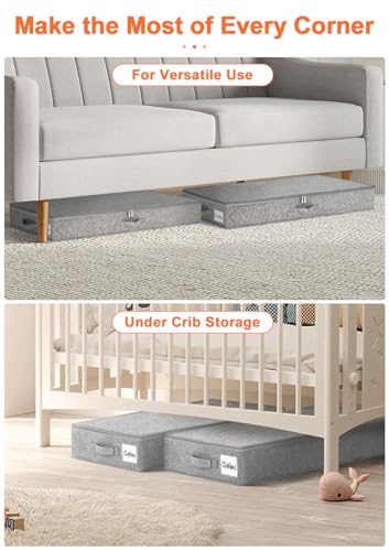 punemi 5 inch High Sturdy Low Profile Under Bed Storage, 2 Pack - Image 5