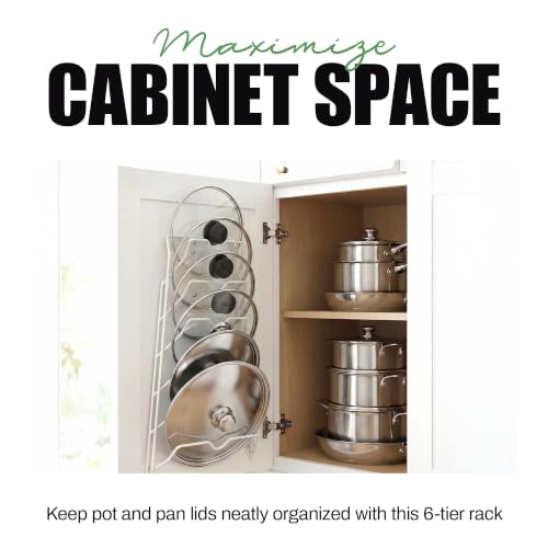 Evelots 6 Pot Lid Organizer for Cabinet or Pantry Wa | All Products - Image 3