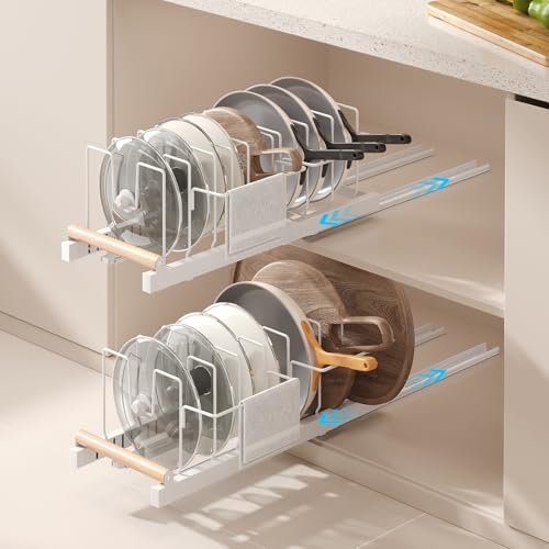 Magheo 2 Pack Pull Out Pots and Pans Organizer Under - Image 2