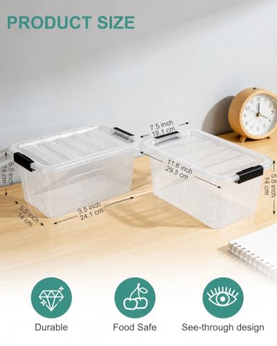 Plastic Storage Bins with Lids 6 Pack, 6.7 Quart Storage - Image 4