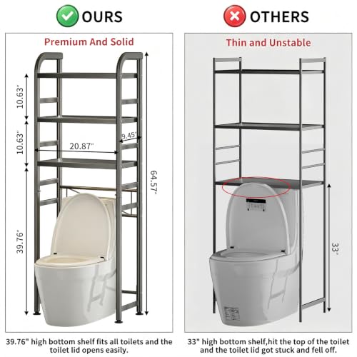 Over The Toilet Storage Rack,Heavy Duty Oval Tube Frame - Image 3