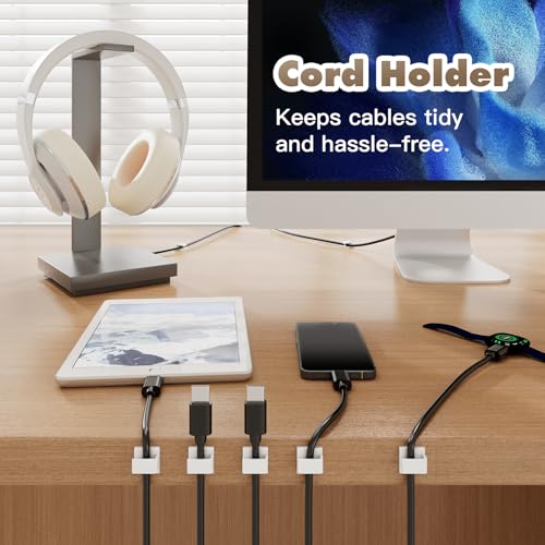 50Pcs Small White Adhesive Cable Clips, Wall Cable Clips - Image 5