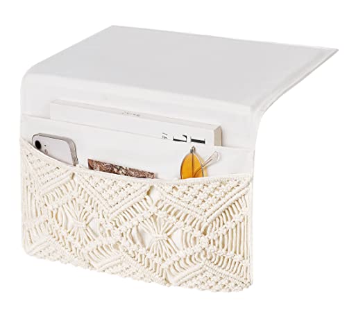 Mkono Macrame Bedside Caddy, Boho Bed Storage Organizer - Image 2