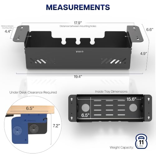 VIVO Black Screw-On Flip-Open 19 in Cable Management Box - Image 5