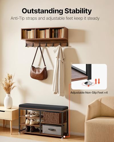 VEVOR Coat Rack with Shoe Bench, 3-in-1 Shoe Coat Rack - Image 7