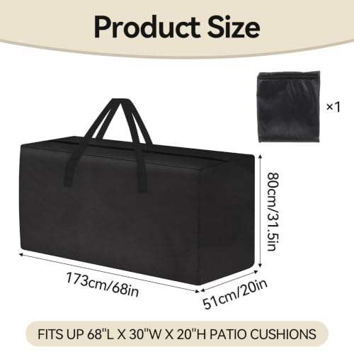 Klmnop 177 Gallon Outdoor Cushion Storage Bag, 68 Inch - Image 4