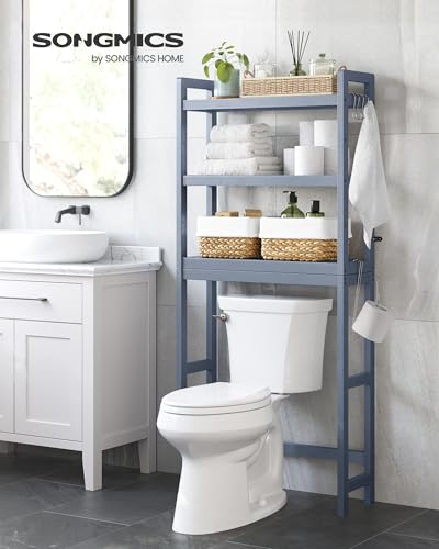 SONGMICS 3-Tier Bamboo Over The Toilet Storage, Adjustable Shelf - Image 3