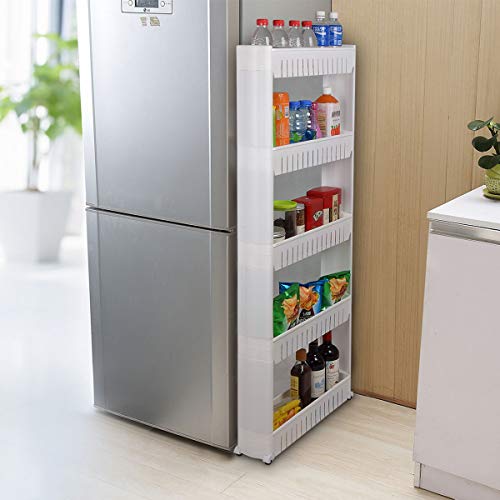 Laundry Room Organizer, Mobile Shelving Unit Organizer with 5 - Image 3