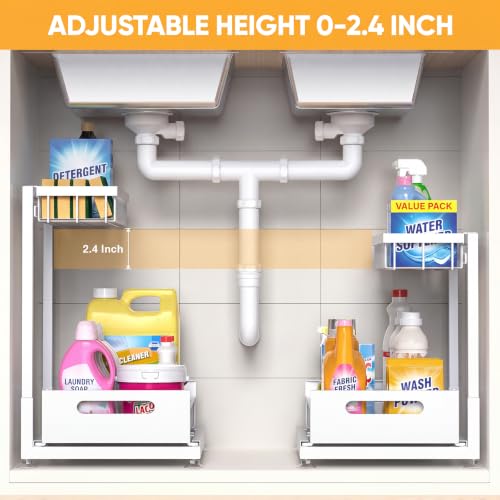 Saydear L-Shaped Under Sink Organizer, 2-Tier Pull-out Cabinet - Image 3
