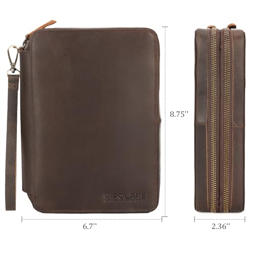 Polare Full Grain Leather Travel Cable Organizer Case Double - Image 7