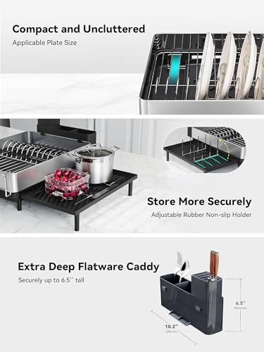 SUNLY Large Dish Drying Rack, Expandable Dish Racks for Kitchen - Image 6