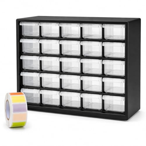 25 Drawer Plastic Small Parts Organizer, Storage Bin with Drawers - Image 2