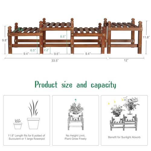 Wood Flower Stand Small Plant Stand Shelf Bench Indoor - Image 4