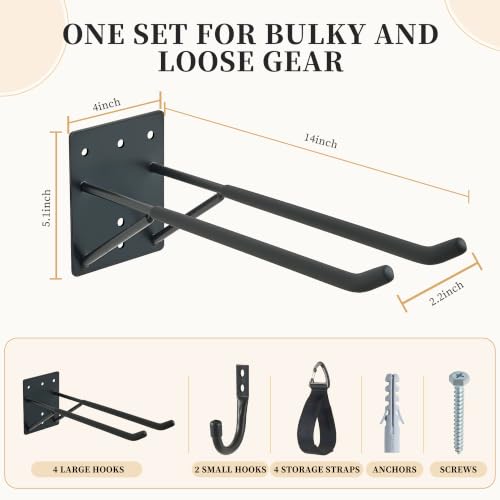 Garage Hooks Heavy Duty, 14-Inch Triangle-Braced Wall Mount - Image 3
