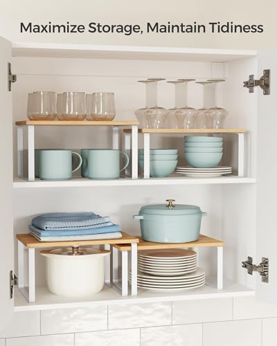SONGMICS Cabinet Organizer Shelf, Set of 4 Spice Rack - Image 5