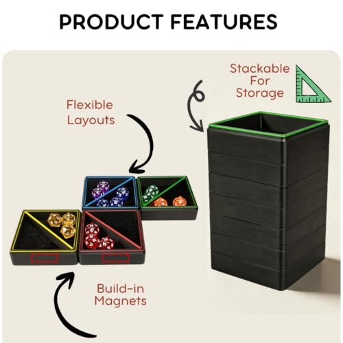 Sq. Modular Magnetic Dice Trays, Board Game Token Tray - Image 5