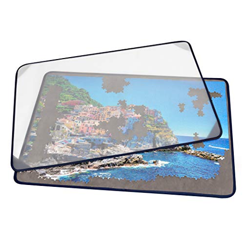 Tektalk Jigsaw Puzzle Board Portable Puzzle Mat, Gray - Image 2