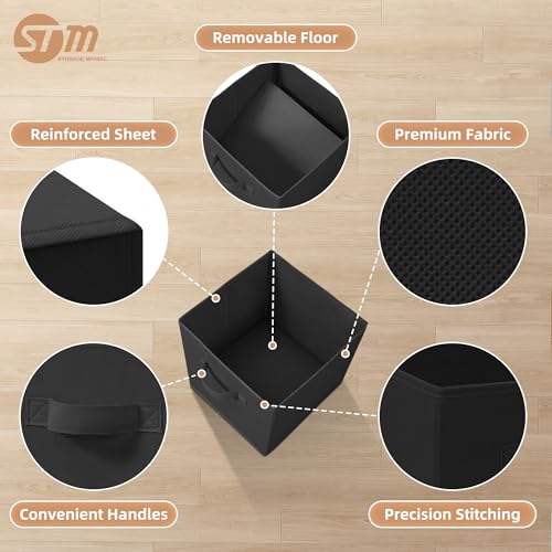 Storage Cubes, 11 Inch 6 Pack Collapsible Fabric Shelf Bins - Image 4