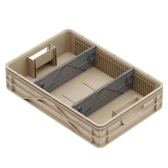 Quarter Crate 4-Pack Stackable Storage Bins, Tan - Image 8