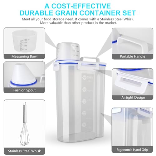 Uppetly Rice Airtight Dry Food Storage Containers, BPA Free - Image 4