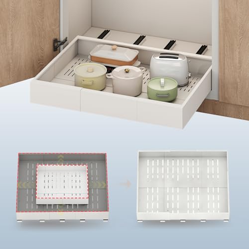 Pull Out Cabinet Organizer,23"-31"W,17"-24"D,Expandable,Adhesive - Image 2