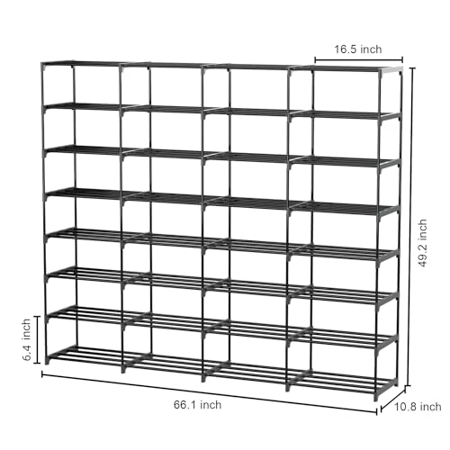 SMILHELTD Large Shoe Rack 4 Row 8 Tier for Entryway | All Products - Image 3