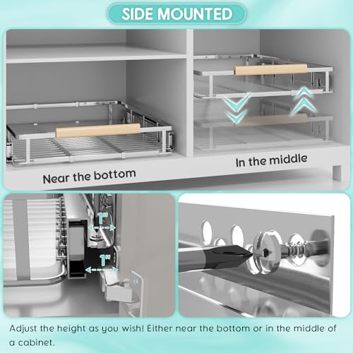 2Pack Expandable Pull Out Cabinet Organizer, 17.1-28"W x 22.5"D - Image 4