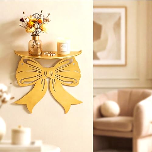 Wall Floating Shelves Gold Bow Shelf Butterfly Metal Shape - Image 7