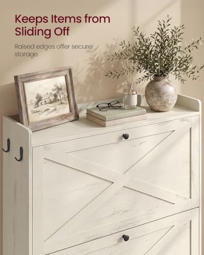 VASAGLE Narrow Shoe Storage Cabinet Organizer with 3 Flip Drawers - Image 7