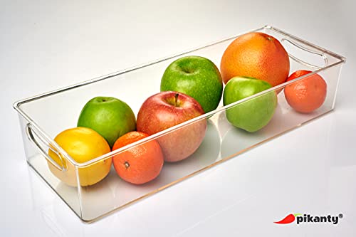 Pikanty Clear Refrigerator Organizer Bin with Handles — 15 Inch - Image 6