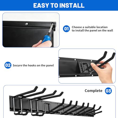 HoMaNa 48" Wall Mount Garage Tool Organizer, Adjustable 500 lbs - Image 6
